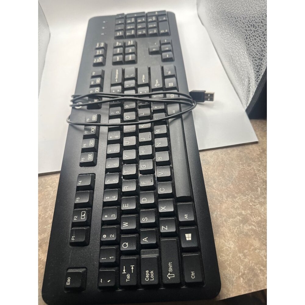 HP USB Wired Keyboard With Number Pad Full Size Black Model KB52211